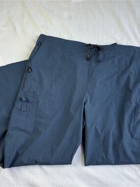 Carhartt Mens 2XL Ripstop Cargo Scrubs Pants Blue Drawstring w/ Pockets C54108